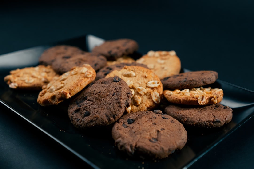 Cookies on a plat on a black background