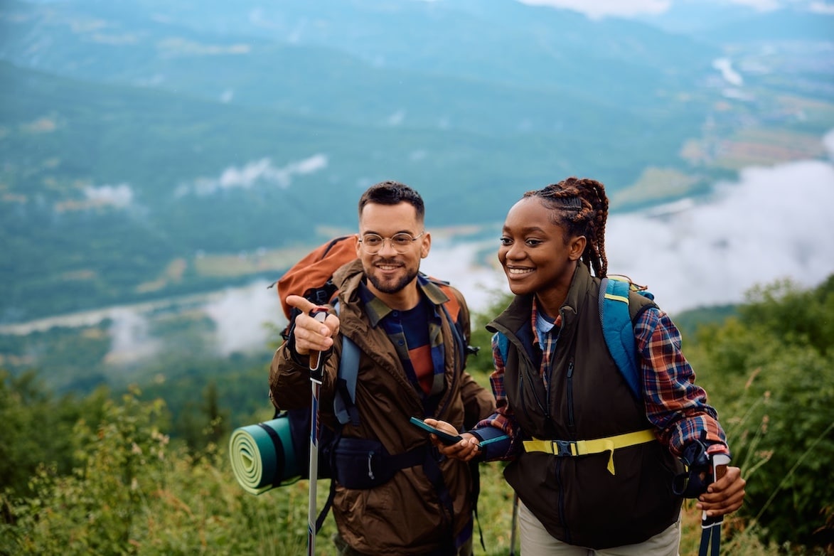 People Hiking on a Mountain